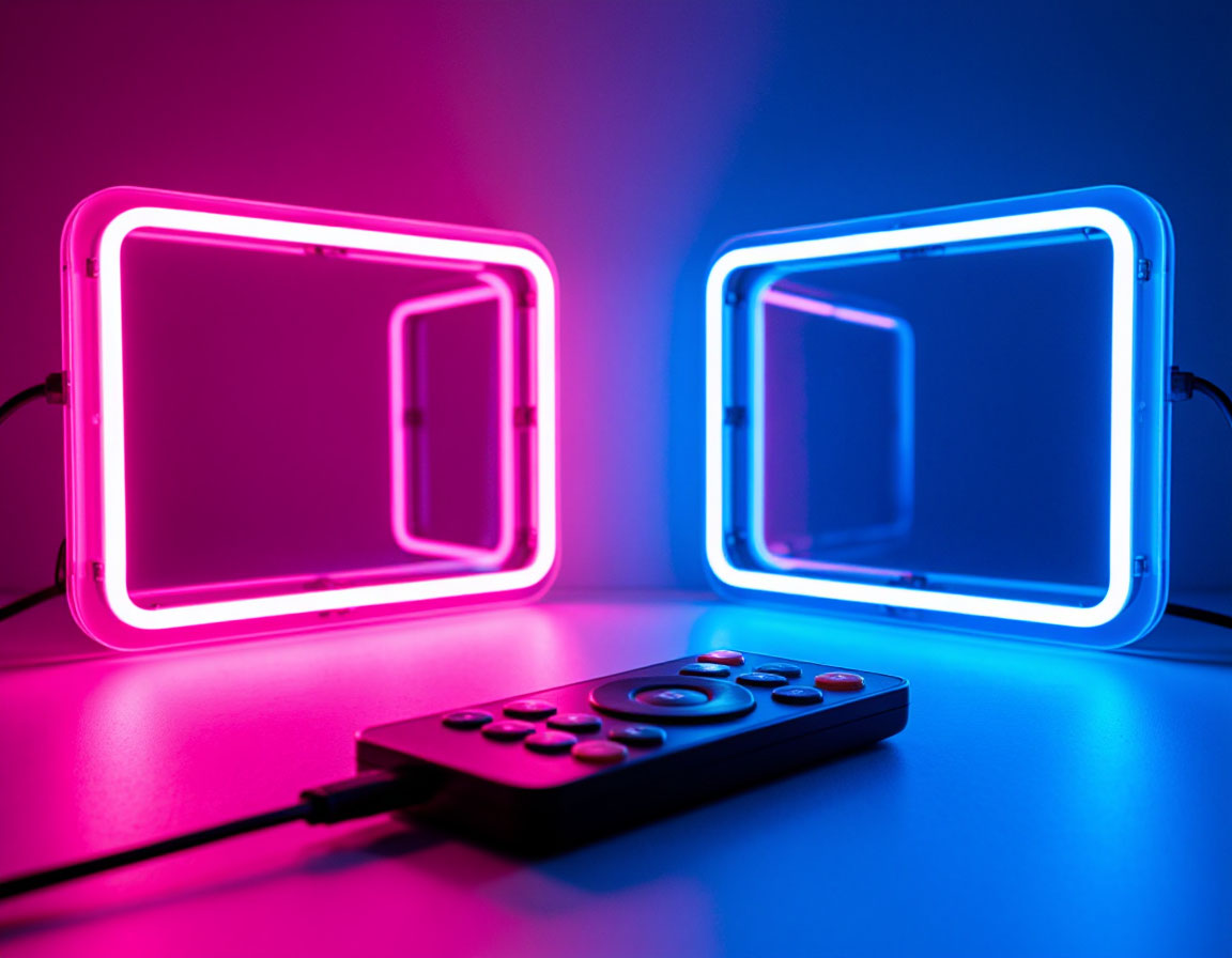 Single-line neon aesthetic reference