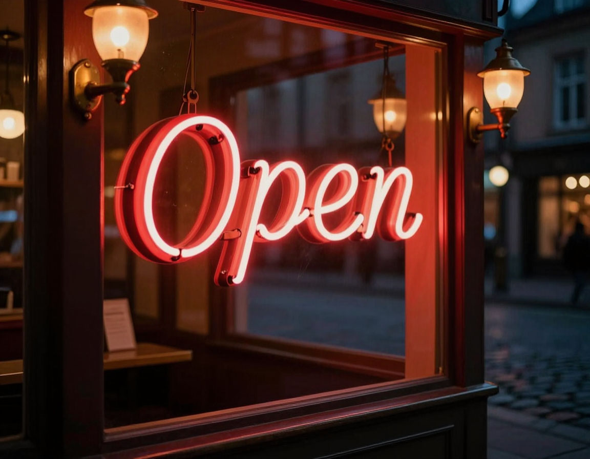 Open neon sign product preview